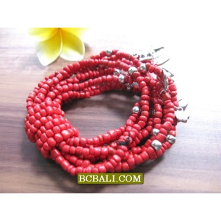 Beads Charm Bracelets Multi Strand Mono Color